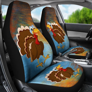 Cartoon Turkey Universal Fit Car Seat Covers GearFrost