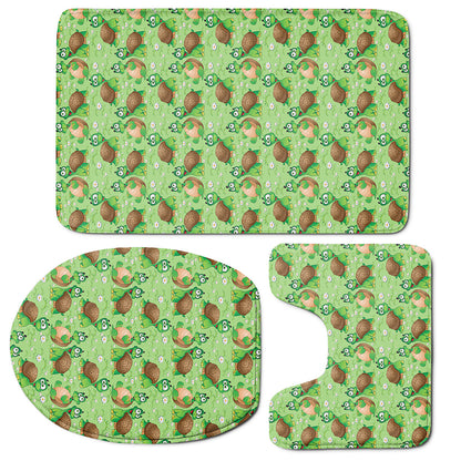Cartoon Turtle Pattern Print 3 Piece Bath Mat Set