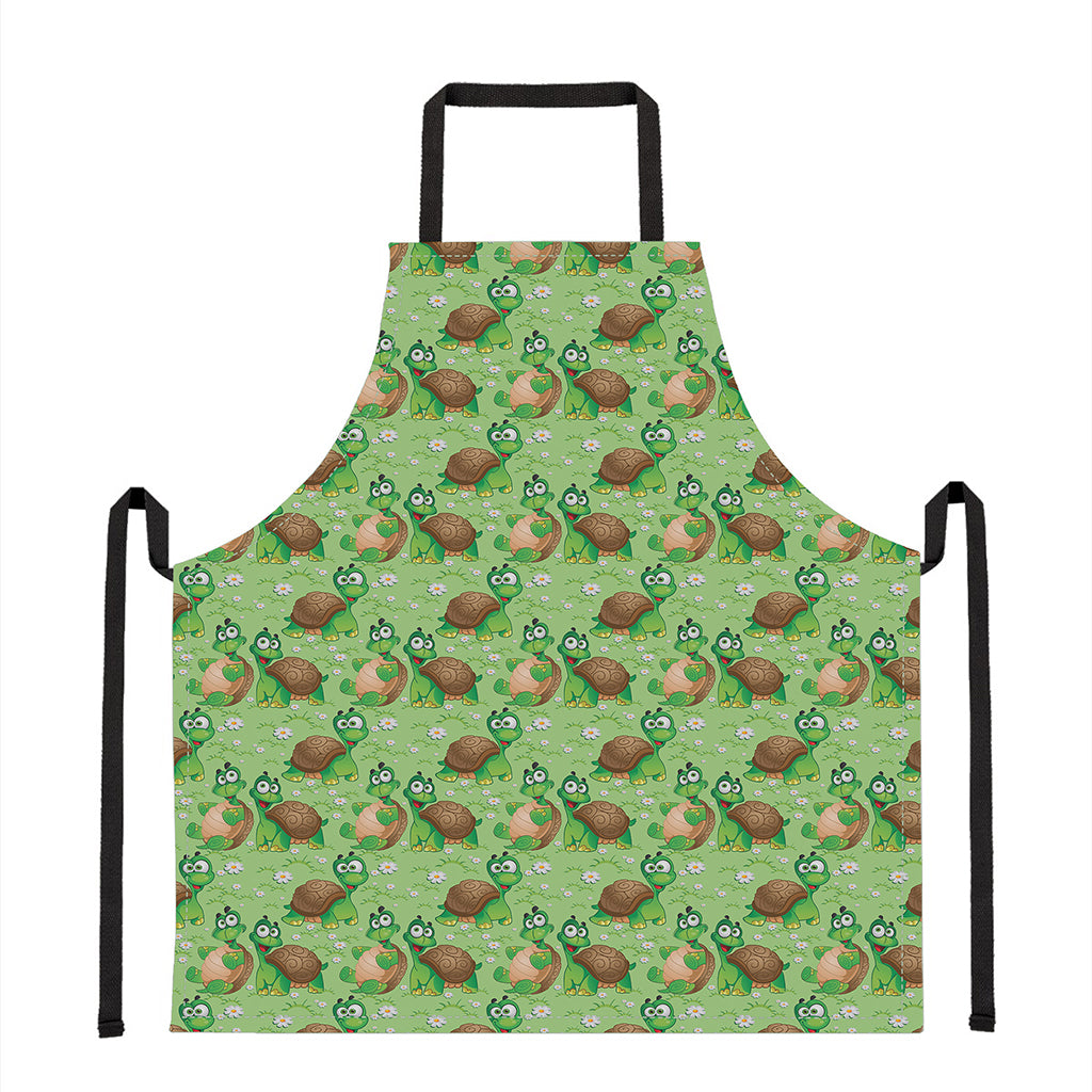 Cartoon Turtle Pattern Print Apron