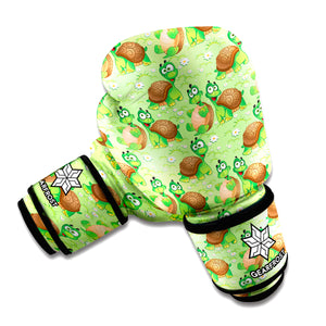 Cartoon Turtle Pattern Print Boxing Gloves