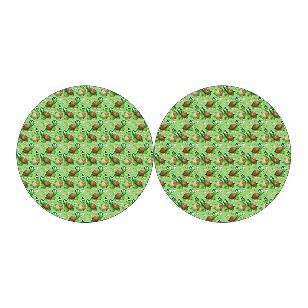 Cartoon Turtle Pattern Print Car Coasters
