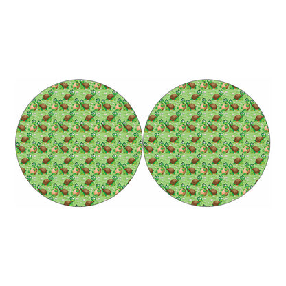 Cartoon Turtle Pattern Print Car Coasters