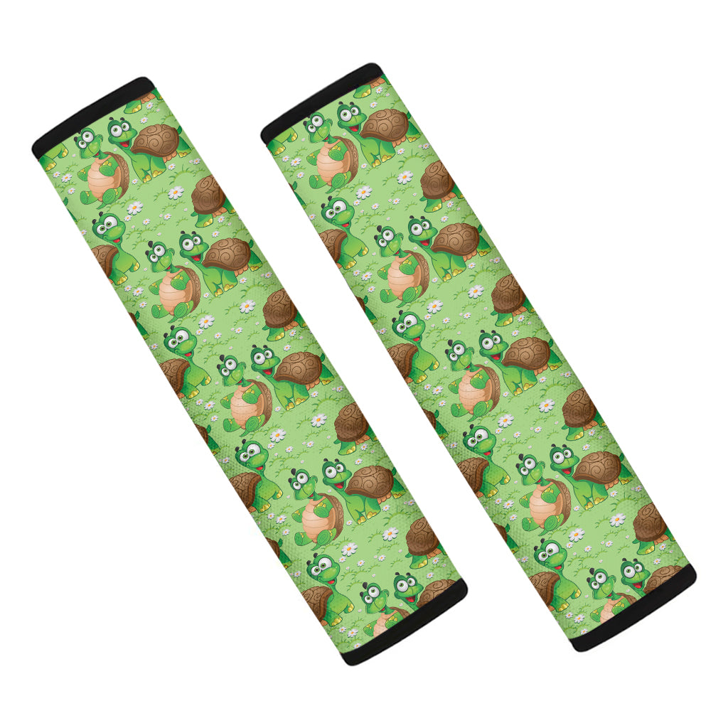 Cartoon Turtle Pattern Print Car Seat Belt Covers