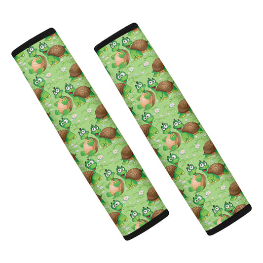 Cartoon Turtle Pattern Print Car Seat Belt Covers