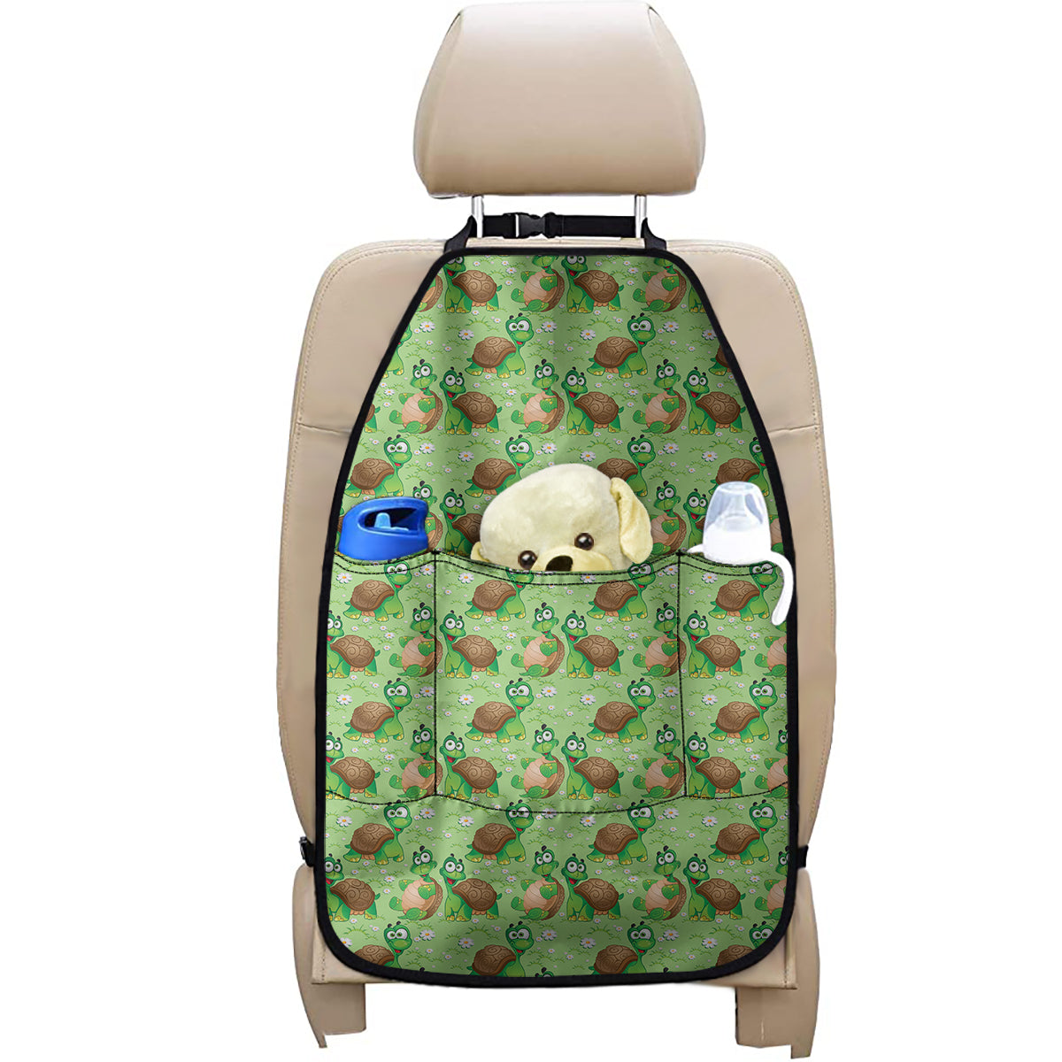 Cartoon Turtle Pattern Print Car Seat Organizers