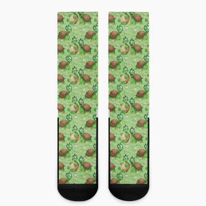 Cartoon Turtle Pattern Print Crew Socks