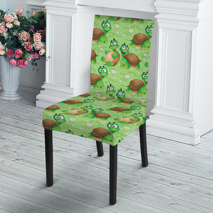 Cartoon Turtle Pattern Print Dining Chair Slipcover