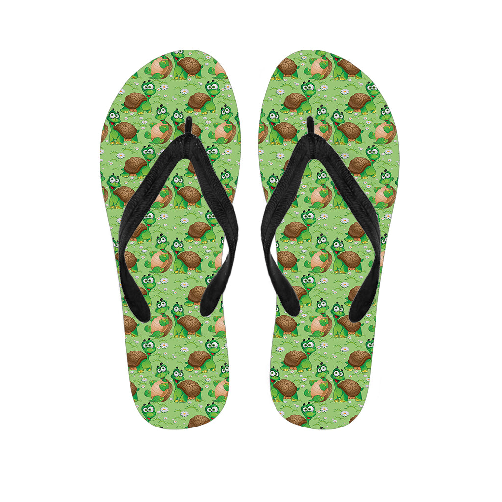 Cartoon Turtle Pattern Print Flip Flops