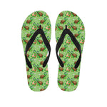 Cartoon Turtle Pattern Print Flip Flops