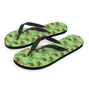 Cartoon Turtle Pattern Print Flip Flops