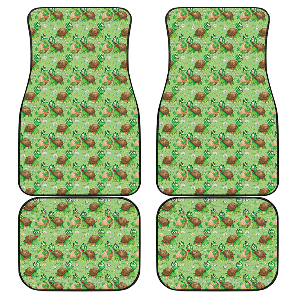 Cartoon Turtle Pattern Print Front and Back Car Floor Mats