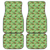 Cartoon Turtle Pattern Print Front and Back Car Floor Mats