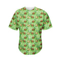 Cartoon Turtle Pattern Print Men's Baseball Jersey