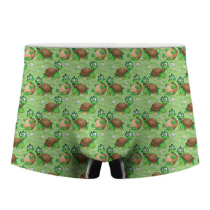 Cartoon Turtle Pattern Print Men's Boxer Briefs