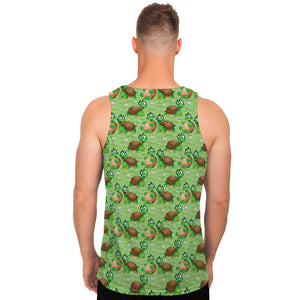 Cartoon Turtle Pattern Print Men's Tank Top