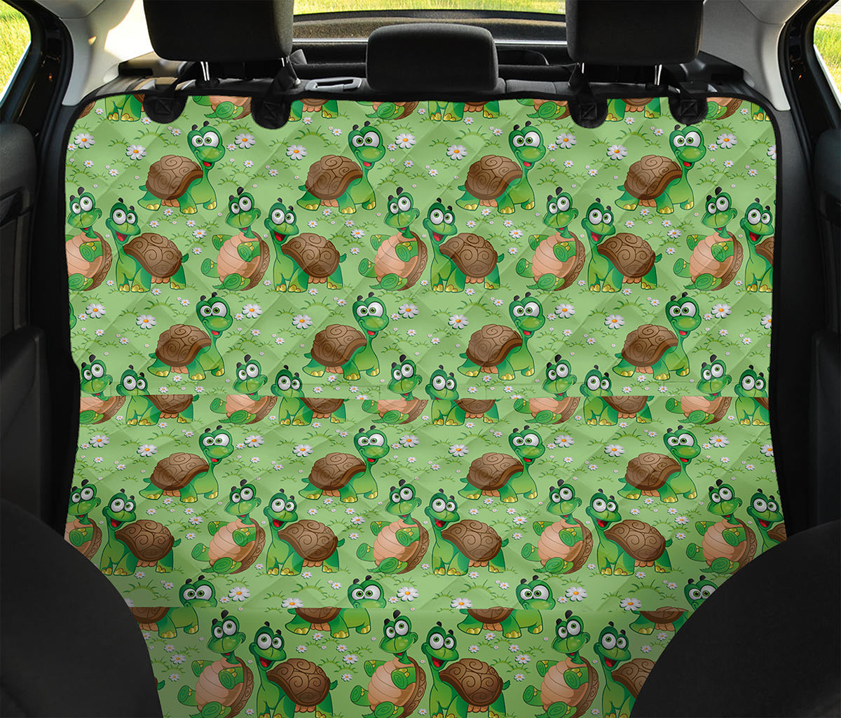 Cartoon Turtle Pattern Print Pet Car Back Seat Cover