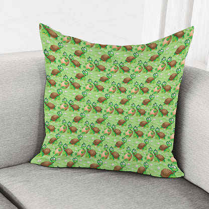 Cartoon Turtle Pattern Print Pillow Cover