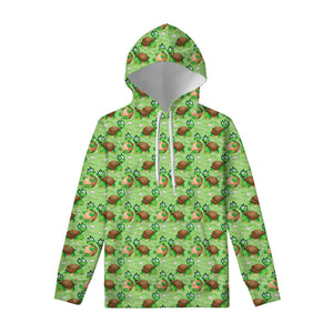 Cartoon Turtle Pattern Print Pullover Hoodie