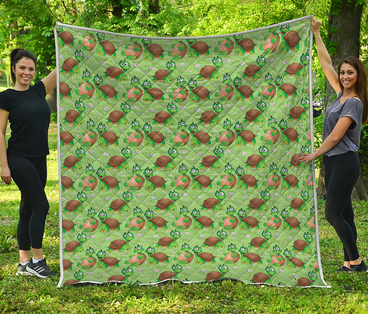 Cartoon Turtle Pattern Print Quilt