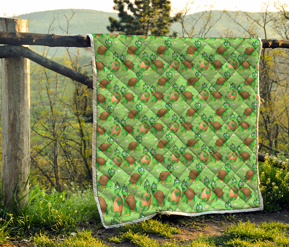 Cartoon Turtle Pattern Print Quilt