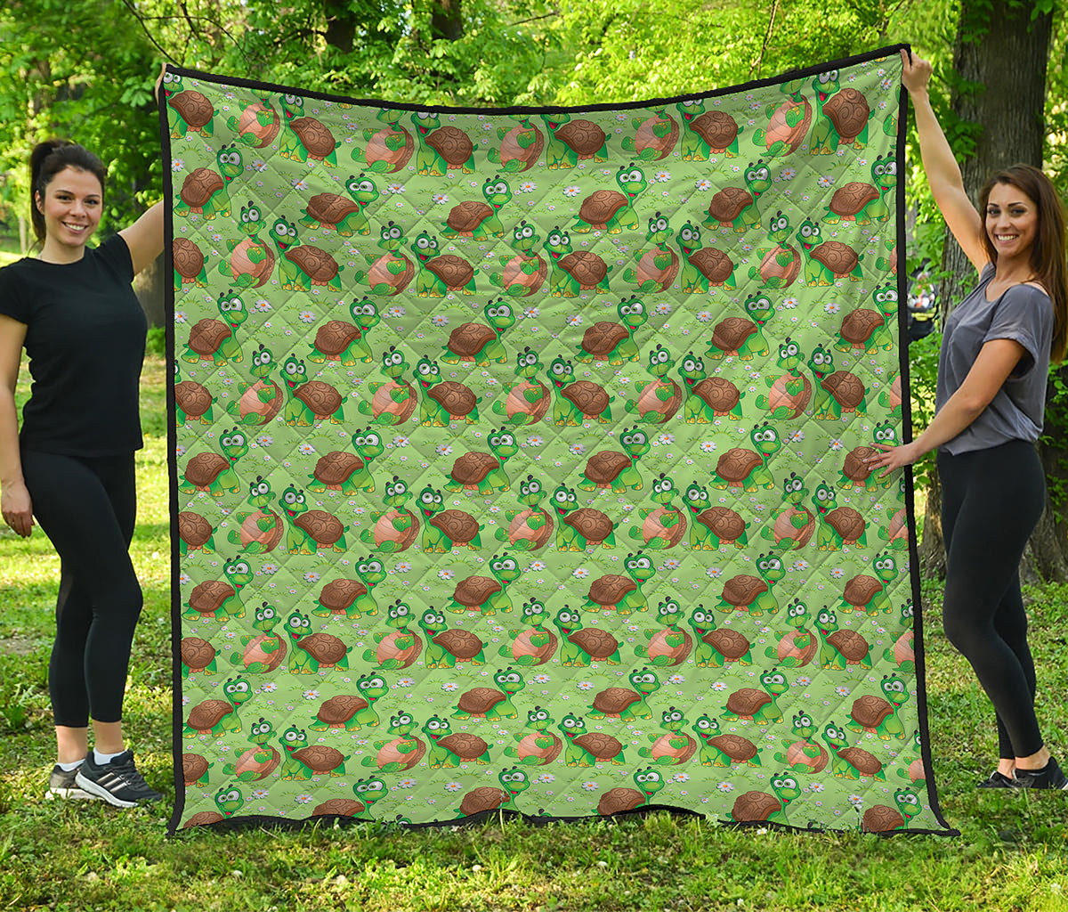 Cartoon Turtle Pattern Print Quilt