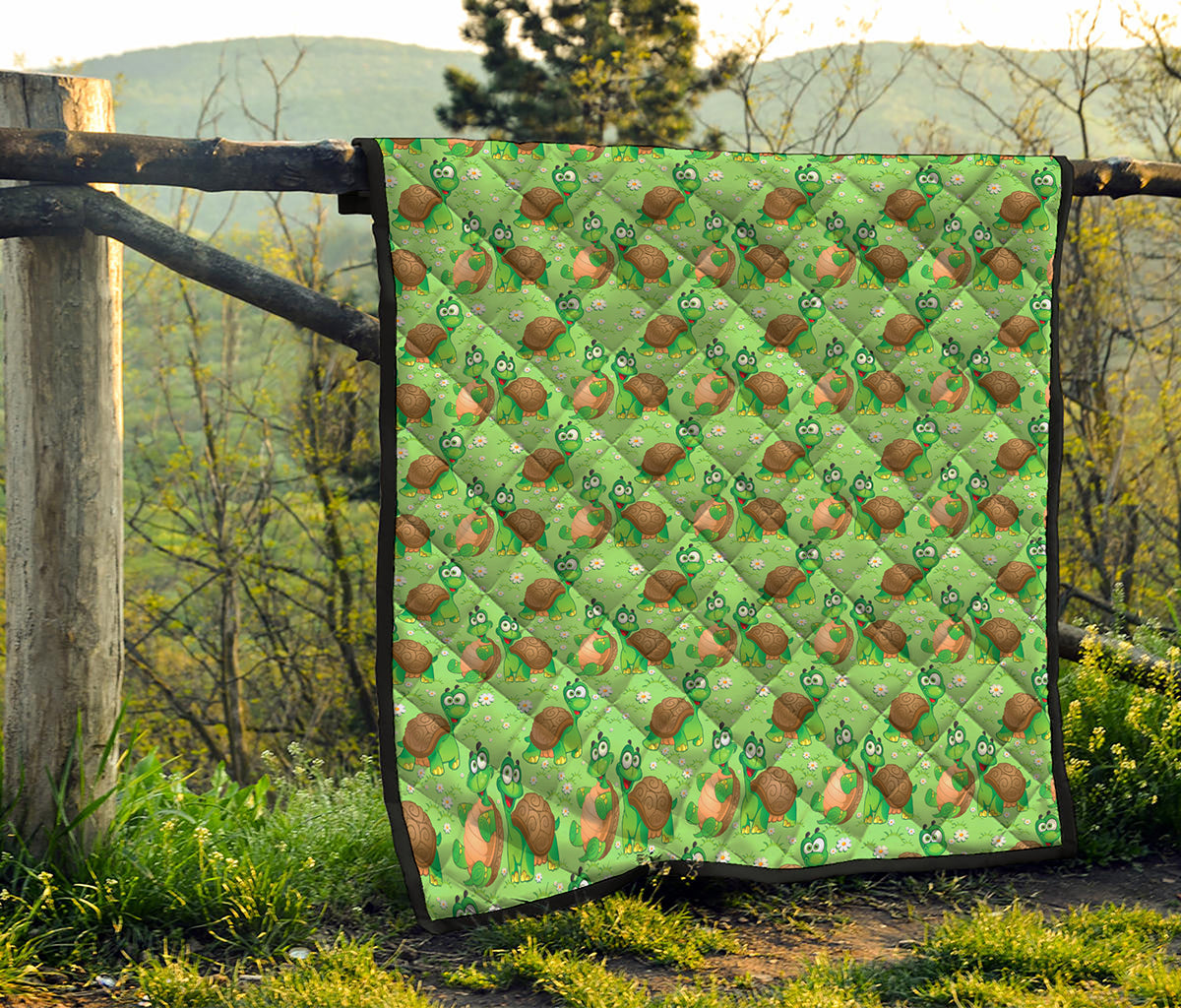 Cartoon Turtle Pattern Print Quilt