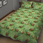 Cartoon Turtle Pattern Print Quilt Bed Set