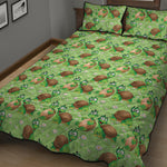 Cartoon Turtle Pattern Print Quilt Bed Set
