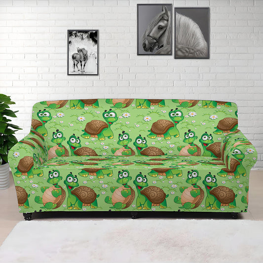 Cartoon Turtle Pattern Print Sofa Cover