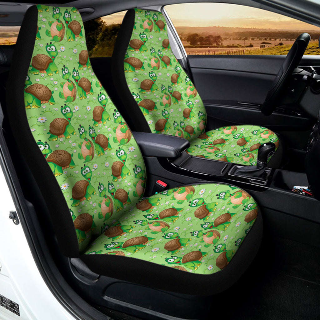 Cartoon Turtle Pattern Print Universal Fit Car Seat Covers