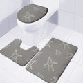 Cartoon Voodoo Doll Pattern Print 3 Piece Bath Mat Set