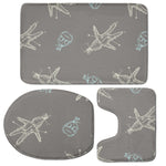 Cartoon Voodoo Doll Pattern Print 3 Piece Bath Mat Set