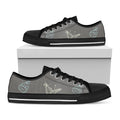 Cartoon Voodoo Doll Pattern Print Black Low Top Sneakers