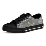 Cartoon Voodoo Doll Pattern Print Black Low Top Shoes