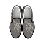 Cartoon Voodoo Doll Pattern Print Black Slip On Shoes