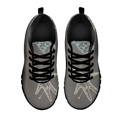 Cartoon Voodoo Doll Pattern Print Black Sneakers