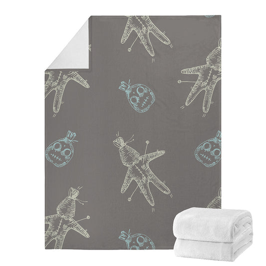 Cartoon Voodoo Doll Pattern Print Blanket