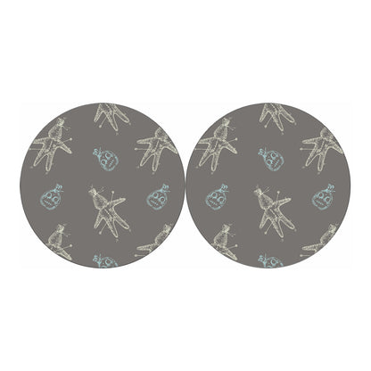 Cartoon Voodoo Doll Pattern Print Car Coasters