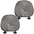 Cartoon Voodoo Doll Pattern Print Car Headrest Covers