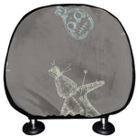 Cartoon Voodoo Doll Pattern Print Car Headrest Covers