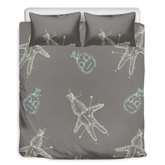 Cartoon Voodoo Doll Pattern Print Duvet Cover Bedding Set