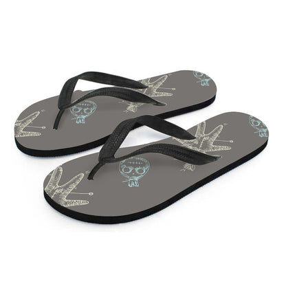 Cartoon Voodoo Doll Pattern Print Flip Flops