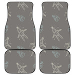 Cartoon Voodoo Doll Pattern Print Front and Back Car Floor Mats
