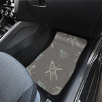 Cartoon Voodoo Doll Pattern Print Front and Back Car Floor Mats