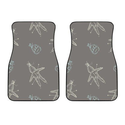 Cartoon Voodoo Doll Pattern Print Front Car Floor Mats