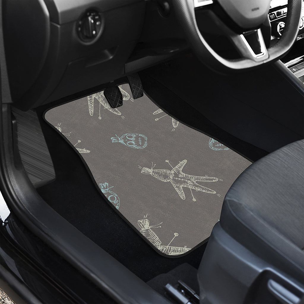Cartoon Voodoo Doll Pattern Print Front Car Floor Mats