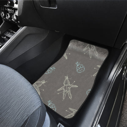 Cartoon Voodoo Doll Pattern Print Front Car Floor Mats