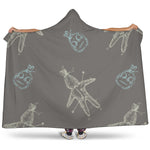 Cartoon Voodoo Doll Pattern Print Hooded Blanket