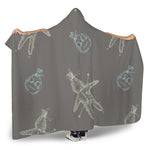 Cartoon Voodoo Doll Pattern Print Hooded Blanket