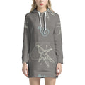 Cartoon Voodoo Doll Pattern Print Pullover Hoodie Dress